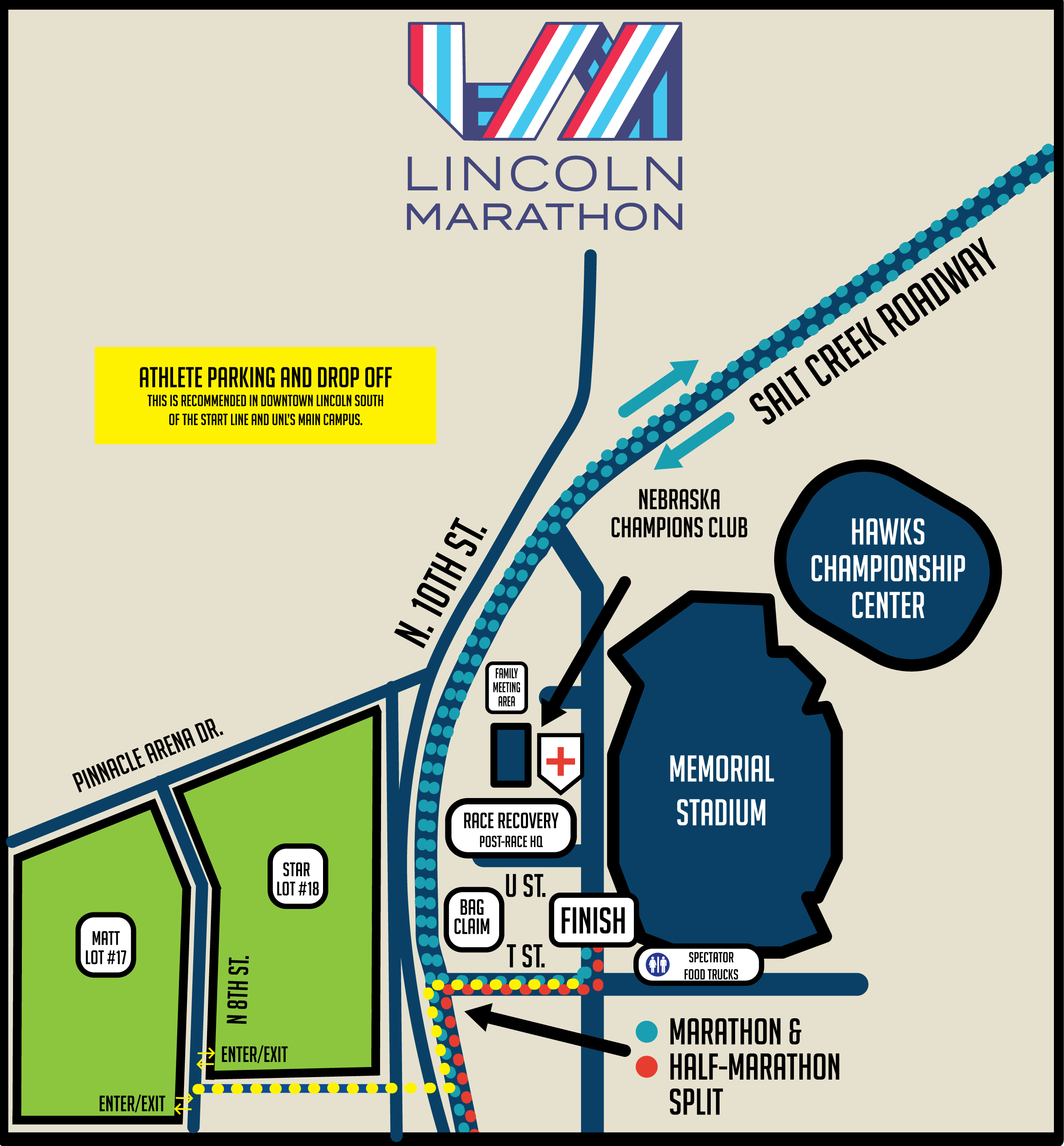 2024 Lincoln Marathon Finish Line Parking Map